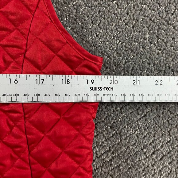 J. McLaughlin Vest Women's Medium Red Quilted Corduroy Collar - Picture 11 of 13